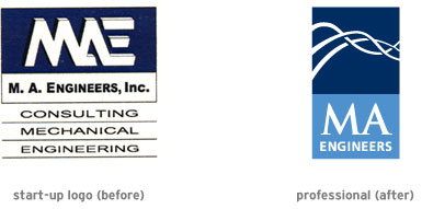 MA Engineers logo (before and after)