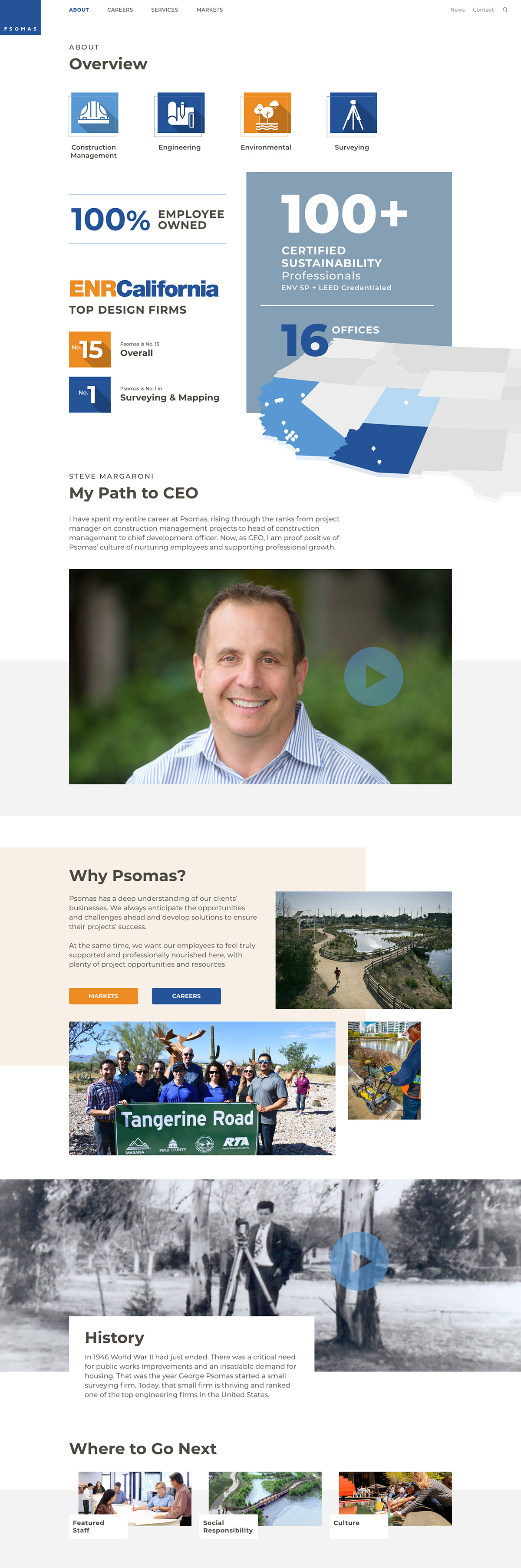 screenshot of Psomas website
